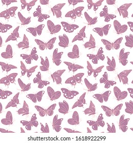 Vector colorful butterflies seamless pattern background