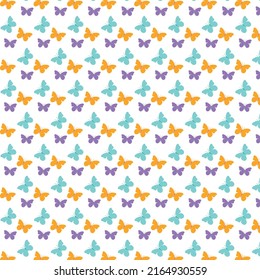Vector colorful butterflies seamless pattern, for print and fabric