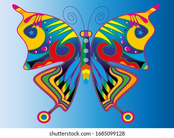 vector of a colorful butterfly
