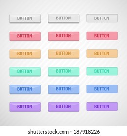 Vector colorful buttons. Website user interface.