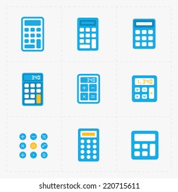 Vector colorful calculator icons set