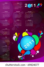 vector colorful calendar 2011 year