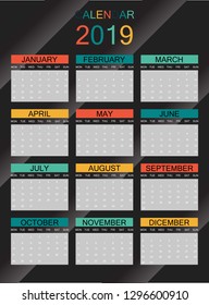 Vector colorful calendar