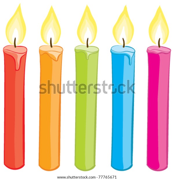 Vector Colorful Candles Set Gradient Free Stock Vector (Royalty Free ...