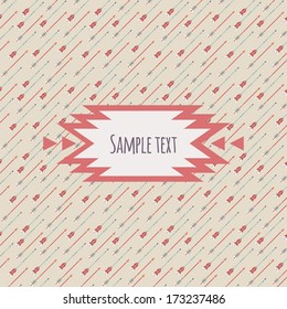 Vector colorful card with ethnic arrow pattern and place for text