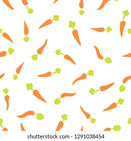 Vector colorful carrot seamless pattern on white background