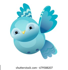 Vector colorful cartoon bird, cute bird vector illustration, bird on white background
