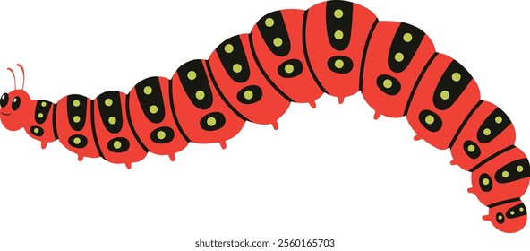 vector colorful caterpillar animal illustration	