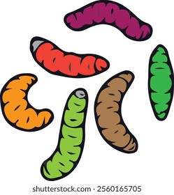 vector colorful caterpillar animal illustration	