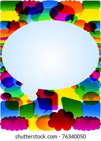 Vector de la tarjeta de chat colorida