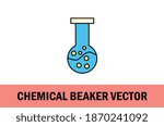 Vector of Colorful chemical beaker icon. Isolated on white background. For designer.