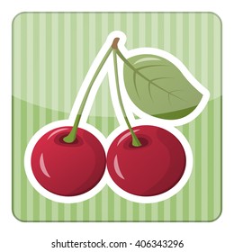 Vector colorful cherry icon