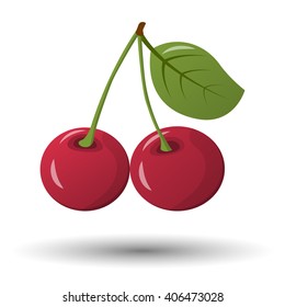 Vector colorful cherry icon