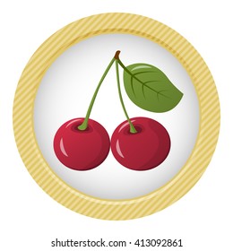 Vector colorful cherry icon