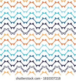 Hueso de chevron colorido vector fondo de patrón ininterrumpido