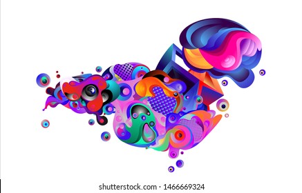 Vector Colorful Chicken illustration for Background  chinese zodiac logo and symbol