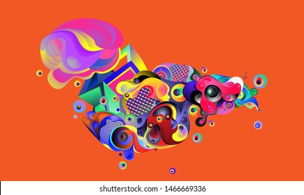 Vector Colorful Chicken illustration for Background  chinese zodiac logo and symbol