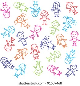 Vector of colorful children background