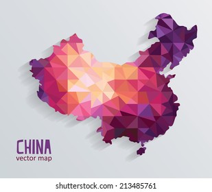 Vector colorful China map