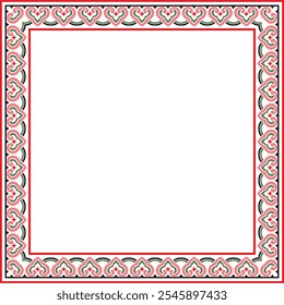 Vector colorful Chinese rectangle, frame. Square ornaments of oriental peoples, korea, taiwan, china, hong kong, indonesia
