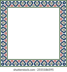 Vector colorful Chinese rectangle, frame. Square ornaments of oriental peoples, korea, taiwan, china, hong kong, indonesia
