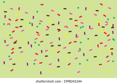 vector colorful chocolate toppings on light green popsicle texture