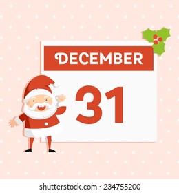 Vector colorful christmas advent  calendar list with santa 