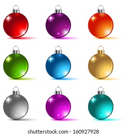 vector colorful Christmas balls set