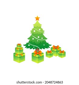 Vektorfarbiges Weihnachtsbaumlogo