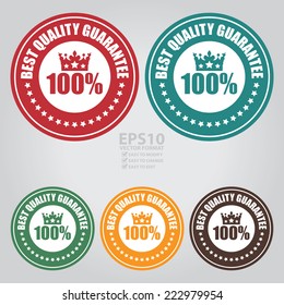 Vector : Colorful Circle 100% Best Quality Guarantee Icon, Label or Sticker