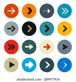 Vector Colorful Circle Arrows Set for Application or Web Icons