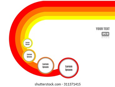 Vector : Colorful circle and curve and space for text on white background