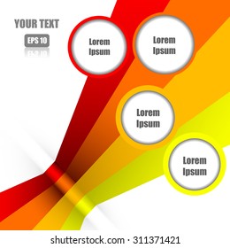 Vector : Colorful circle and curve and space for text on white background