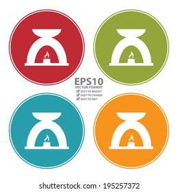 Vector : Colorful Circle Health and Wellness, Spa, Aromatherapy Icon, Sign or Symbol Isolated on White Background 
