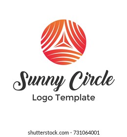 Vector colorful circle lines symbol logo template
