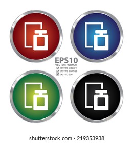 Vector : Colorful Circle Metallic Perfume Spray Icon or Button Isolated on White Background 