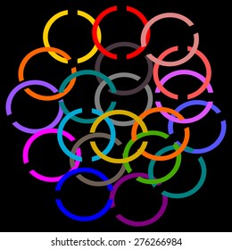 vector, Colorful circle on black background