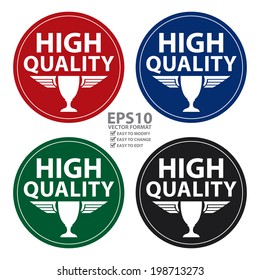 Vector : Colorful Circle Retro Style High Quality Icon, Label or Sticker Isolated on White Background