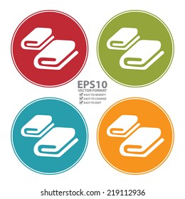 Vector : Colorful Circle Towel Icon, Sign or Symbol Isolated on White Background 