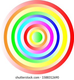 Vector colorful circles with gradients that are not the same size