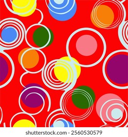 Vector - Colorful circles seamless pattern, abstract illustration.
