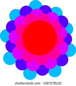 Vector Colorful Circles That Make Up A Flower.