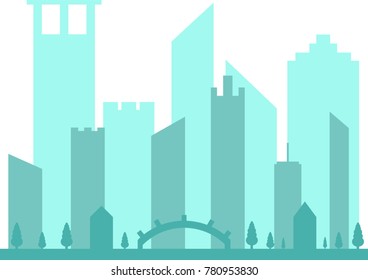Vector colorful cities. Vector illustration.