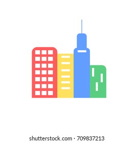 vector colorful city
