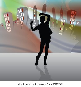 Vektorgrafik der bunten Skyline der Stadt