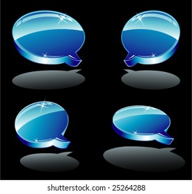 VECTOR Colorful Clouds with glossy effect and reflection.