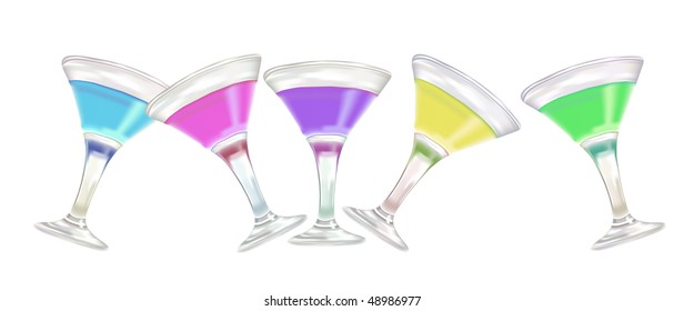 vector colorful cocktails