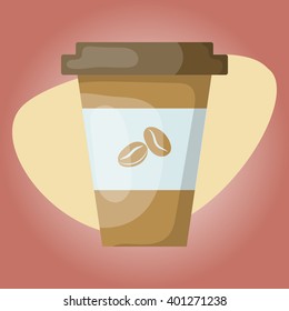 Vector colorful coffee cup icon