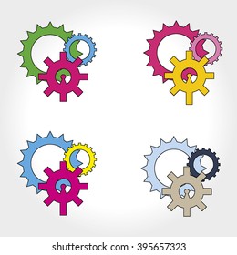 Vector colorful cogwheels