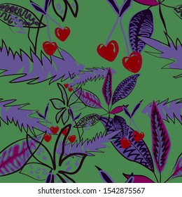 Vector colorful collage contemporary natural seamless pattern. Modern abstract shapes, hand drawn textures, tropical leaves and plants. Vector pattern with exotic abstract flowers for any purposes